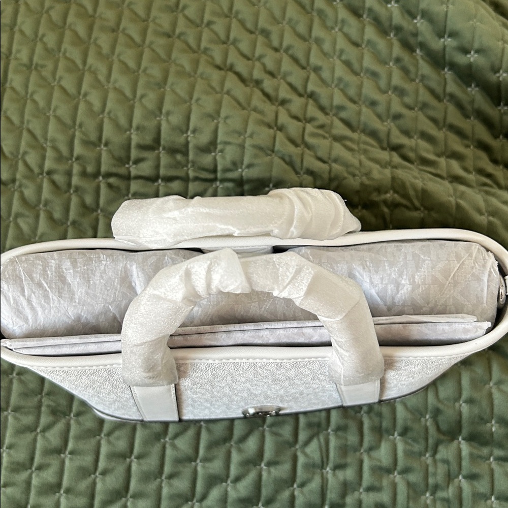 Michael Kors Cream Satchel with Silver Accents - Picture 2 of 3